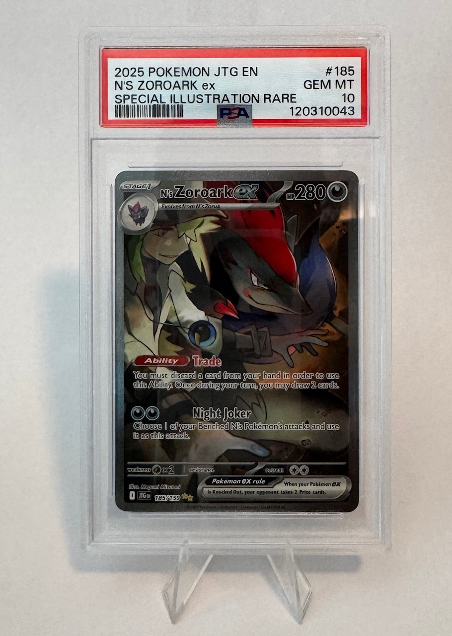 PSA 10 2025 Pokemon JTG EN N's Zoroark Ex Special Illustration Rare