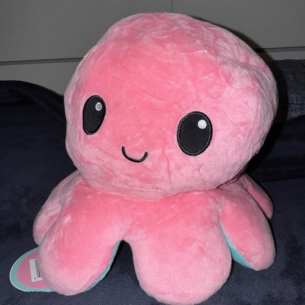 BIG Reversible Octopus Plushie: Pink and Aqua