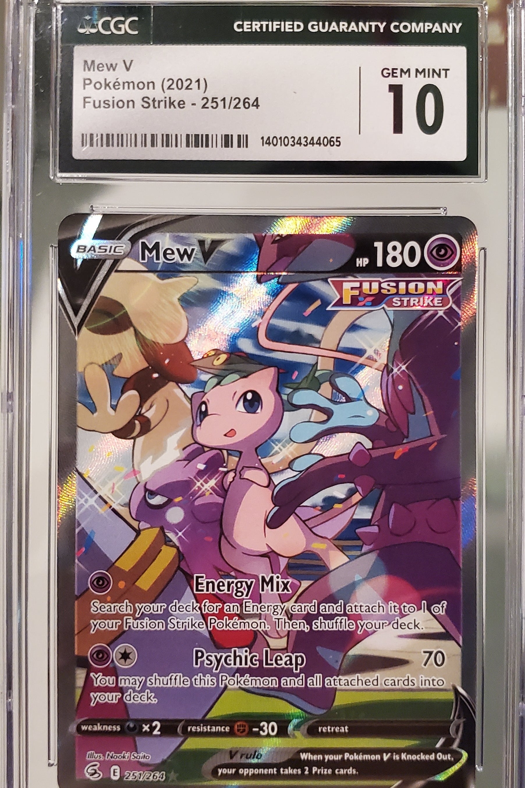 CGC 10 Pokemon Mew V 2021 Fusion Strike - 251/264